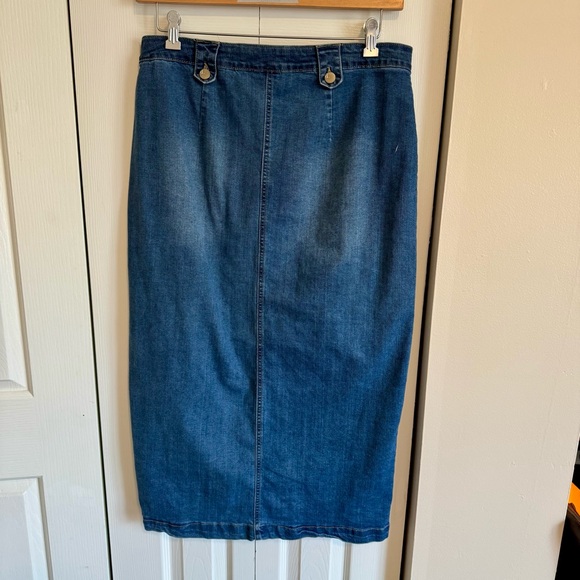 d. jeans High Waist Denim Button Front Skirt - Size 14 - Picture 3 of 6